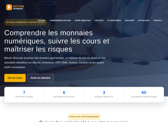 Aperçu du site bitcoin-monnaie.fr