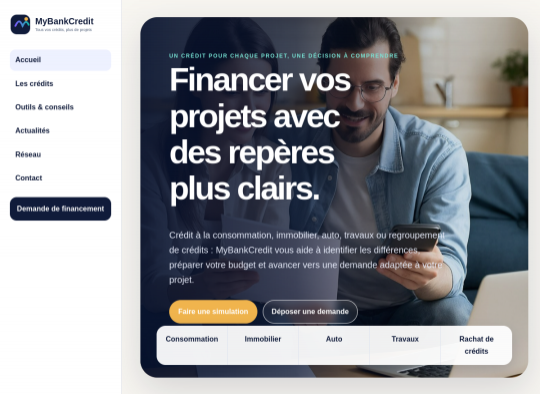 Aperçu du site mybankcredit.fr